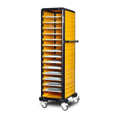 Gastrolley 150 Single Service Tray Trolley, Closed on 2 Sides and Back, 57x71x174 cm - Gastrolley