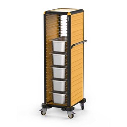 Gastrolley 150 Tekli Gastronorm Küvet Taşıma Arabası, 2 Yanı Kapalı, 53x71x174 cm - Gastrolley