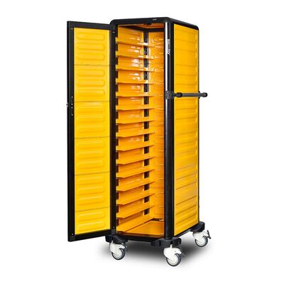 Gastrolley 150 Tekli Servis Tepsi Arabası, 2 Yanı ve Arkası Kapalı, Kapılı, 57x75x174 cm - 1