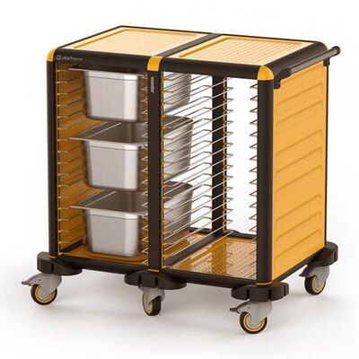 Gastrolley 75 İkili Gastronorm Küvet Taşıma Arabası, 2 Yanı Kapalı, 93x71x99 cm - 1