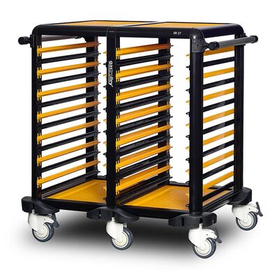 Gastrolley 75 İkili Gastronorm Küvet Taşıma Arabası, Etrafı Açık, 93x71x99 cm - 1