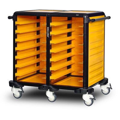 Gastrolley 75 İkili Servis Tepsi Arabası, 2 Yanı ve Arkası Kapalı, 101x71x99 cm - 1