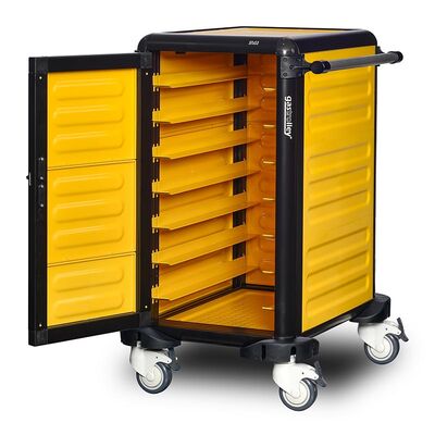 عربة خدمة واحدة Gastrolley 75، عربة خدمة واحدة، مغلقة من الجانبين والظهر، مع باب، 57x75x99 سم - Gastrolley