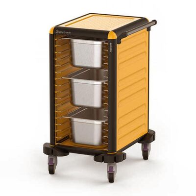 Gastrolley 75 Tekli Gastronorm Küvet Taşıma Arabası, 2 Yanı Kapalı, 53x71x99 cm - 1