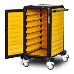 Gastrolley 75 Tekli Servis Tepsi Arabası, 2 Yanı ve Arkası Kapalı, Kapılı, 57x75x99 cm - 1