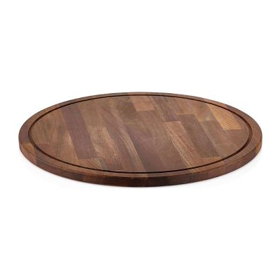 GastroPlast Ahşap Yuvarlak Fanus Tepsisi, 30 cm, Kahverengi - 1