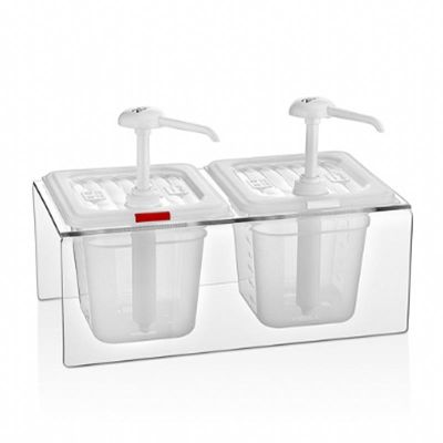 GastroPlast GDP-02 Pompalı Sos Dispenseri, 2'li, Şeffaf - 1