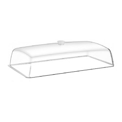 GastroPlast GN 1/1 Polikarbonat Fanus, Beyaz Kulplu - GastroPlast