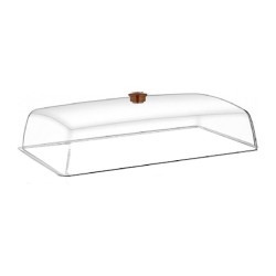 GastroPlast GN 1/1 Polycarbonate Fan, Brown Handle - 1