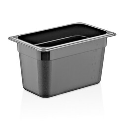 GastroPlast GN 1/2-200 mm Polycarbonate Gastronorm Bathtub, Black 