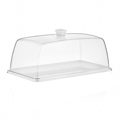 GastroPlast GN 1/2 Polikarbonat Fanus, Beyaz Kulplu - GastroPlast