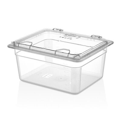 GastroPlast GN 1/2 Polycarbonate Closed Corner Hinged Gastronorm Bathtub Cover - GastroPlast
