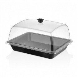 GastroPlast GN 1/2 Polycarbonate Fan, Black Handle - GastroPlast (1)