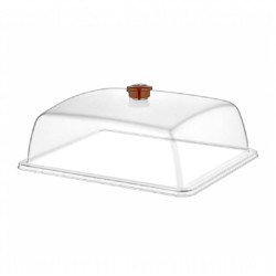 GastroPlast GN 1/2 Polycarbonate Fan, Brown Handle - GastroPlast