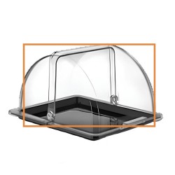 GastroPlast GN 1/2 Polycarbonate Hinged Fan, 325x265 mm - GastroPlast