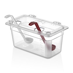 غطاء حوض الاستحمام GastroPlast GN 1/3 غطاء حوض الاستحمام من البولي كربونات المفتوح الزاوية المفصلي - GastroPlast