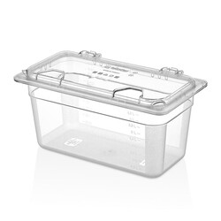 GastroPlast GN 1/3 Polycarbonate Closed Corner Hinged Gastronorm Bathtub Cover - GastroPlast