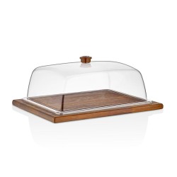 GastroPlast GN 1/3 Polycarbonate Fan, Brown Handle - GastroPlast (1)