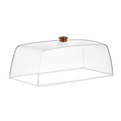 GastroPlast GN 1/3 Polycarbonate Fan, Brown Handle - GastroPlast