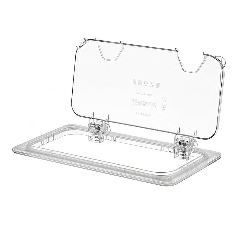 GastroPlast GN 1/3 Polycarbonate Optional Open Corner Hinged Gastronorm Bathtub Cover - GastroPlast