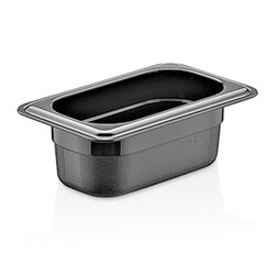حوض الاستحمام GastroPlast GN 1/4-100 مم بولي كربونات Gastronorm، أسود - GastroPlast