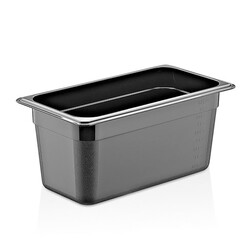 GastroPlast GN 1/4-150 mm Polikarbon Gastronorm Küvet, Siyah 