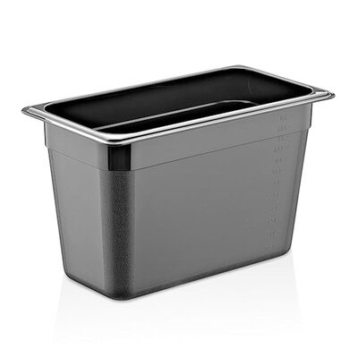 GastroPlast GN 1/4-200 mm Polikarbon Gastronorm Küvet, Siyah - 1