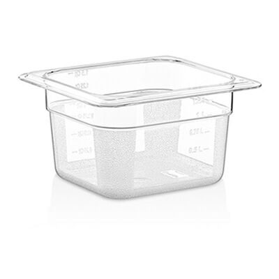 GastroPlast GN 1/6-100 mm Gastronorm Küvet, Polikarbon - 1