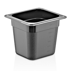 GastroPlast GN 1/6-150 mm Polikarbon Gastronorm Küvet, Siyah 