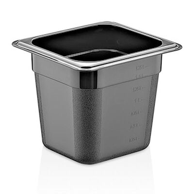 GastroPlast GN 1/6-150 mm Polikarbon Gastronorm Küvet, Siyah - 1