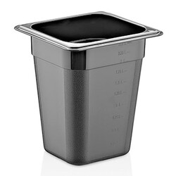 GastroPlast GN 1/6-200 mm Polikarbon Gastronorm Küvet, Siyah 