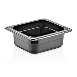 GastroPlast GN 1/6-65 mm Gastronorm Küvet, Polikarbon, Siyah 