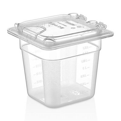 GastroPlast GN 1/6 Menteşeli Gastronom Küvet Kapağı, Kapalı Köşeli, Polikarbon - 1