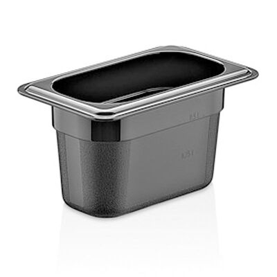 GastroPlast GN 1/9 100 mm Gastronorm Küvet, Polikarbon, Siyah - 1
