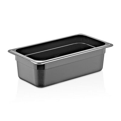 GastroPlast GN 1/9-65 mm Polikarbon Gastronom Küvet, Siyah - 1