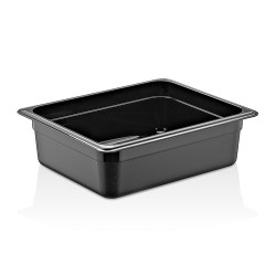 GastroPlast GN1/2-100 mm Polypropylene Gastronorm Bathtub, Black 
