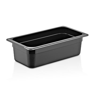 GastroPlast GN 1/3-100 mm Polipropilen Gastronorm Küvet, Siyah - 1