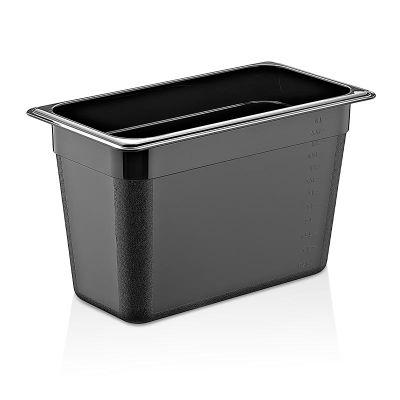 GastroPlast GN1/3-200 mm Polipropilen Gastronorm Küvet, Siyah - 1