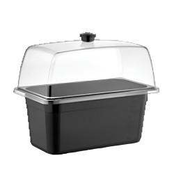 GastroPlast GN1/3-200 mm Polycarbonate Gastronorm Bathtub, Black - GastroPlast