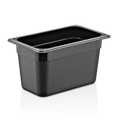 GastroPlast GN1/4-150 mm Polipropilen Gastronorm Küvet, Siyah - 1