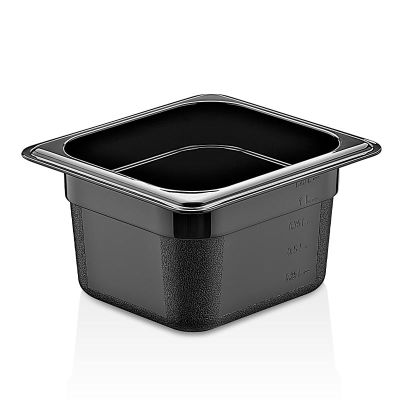 GastroPlast GN1/6-100 mm Polipropilen Gastronorm Küvet, Siyah - 2