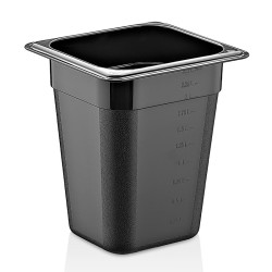 حوض الاستحمام GastroPlast GN1/6-200 مم بولي بروبيلين جاسترونورم، أسود 