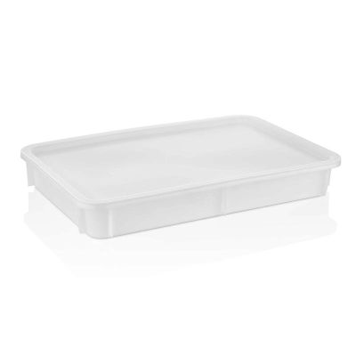 GastroPlast GPHPE-75/2 Polietilen Pizza Hamur Teknesi, 300x400x75 mm, Beyaz - 1