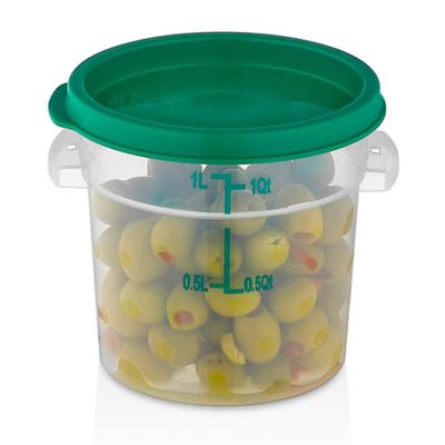 GastroPlast GRPP-1 Polipropilen Yuvarlak Saklama Kabı, 0.95 L - 1