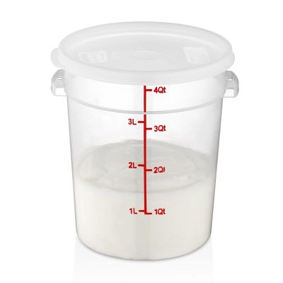 GastroPlast GRPP-4 Polipropilen Yuvarlak Saklama Kabı, 4.2 L - 1