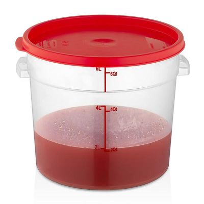 GastroPlast GRPP-6 Polipropilen Yuvarlak Saklama Kabı, 6 L - 1