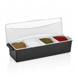 GastroPlast GSE-03 Presentation Holder with Lid, 3 pcs, Black - GastroPlast