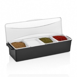 GastroPlast GSE-04 Kapaklı Sunumluk, 4'lü, Siyah - GastroPlast