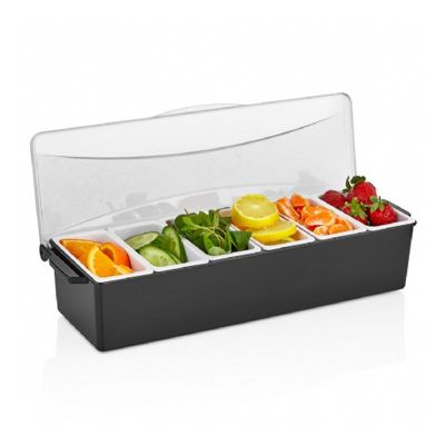 GastroPlast GSE-06 Kapaklı Sunumluk, 6'lı, Siyah - 1