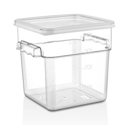 GastroPlast GSP-4 Polikarbon Kare Saklama Kabı, 3.8 L - 1